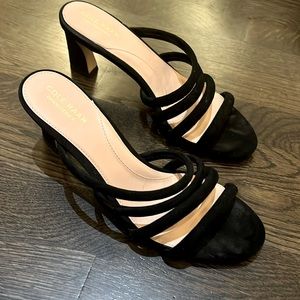 Cole Haan Strappy Black Suede Sandals